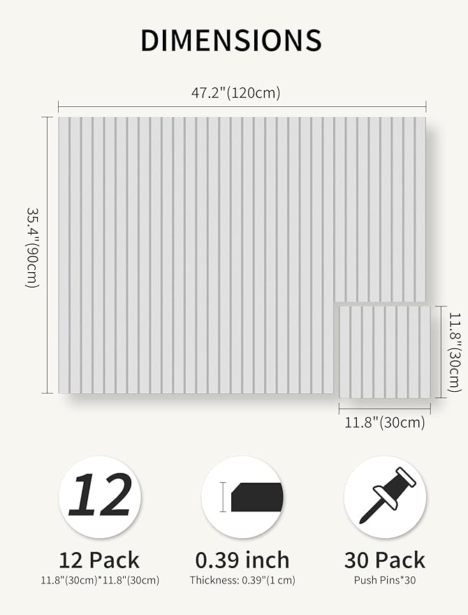 Large Bulletin Board 48"x 24" Cork Boards for Walls, 12 Pack Felt Wall Panels Photo Board, Cork Board for Office Home Pin Board