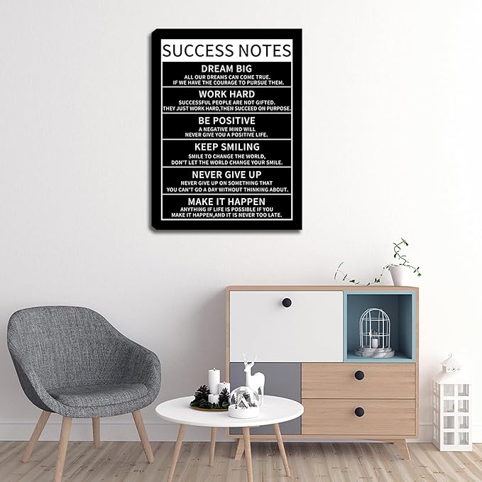 Motivational Office Wall Decor Posters Inspirational Black Wolf Canvas Wall Art Posters Prints Entrepreneur Quote Wall Picture Paintings Artwork Home Bedroom Living Room Decor Framed 12"x16"