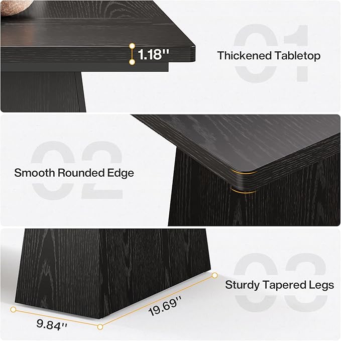 Tribesigns 63-Inch Executive Desk, Modern Black Office Computer Desk with Sturdy Double Pedestal, Large Study Writing Table Simple Workstation for Home Office
