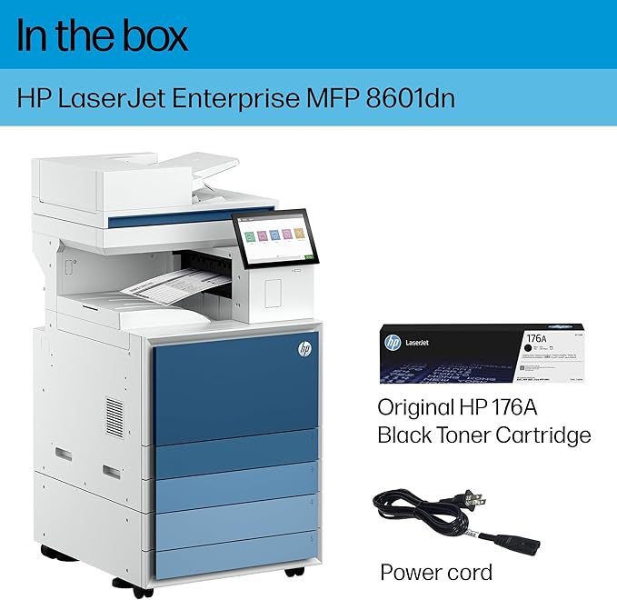 HP Laserjet Enterprise 8601dn Multifunction Monochrome Printer, Scanner, Copier, Duplex, Best for Office (9S186A)