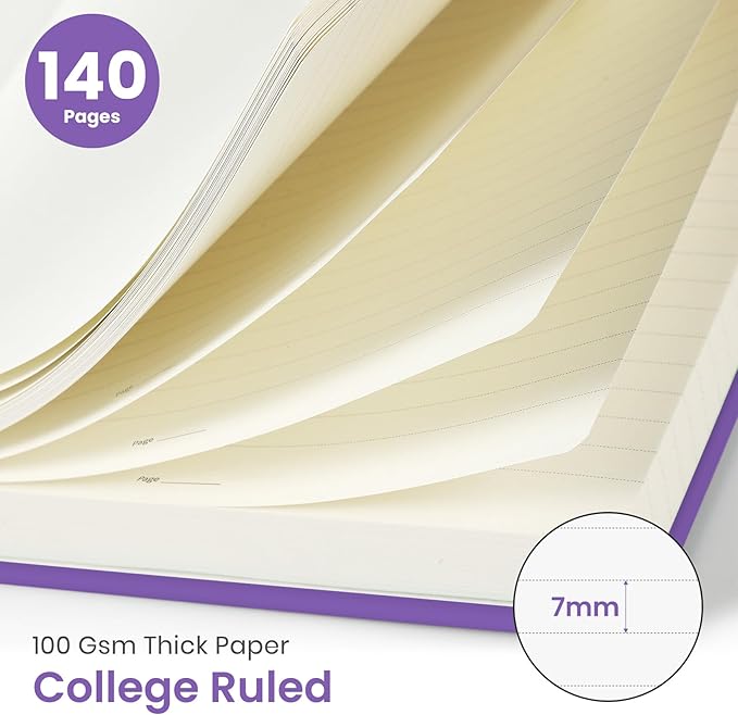 Taja Lined Spiral Journal Notebook for Women & Men, 140 Pages, College Ruled Hardcover Notebook for Work & Note Taking, Journals for Writing, A5(5.7" x 7.9") – Periwinkle Blue