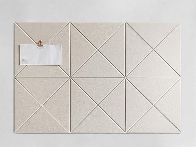 Cork Board 24 x36 Alternative - 6 Pack Felt Wall Tiles with Safe Removable Adhesive Tabs, Cork Boards for Walls Cork Board for Home Office Pin Board Tack Board - Beige