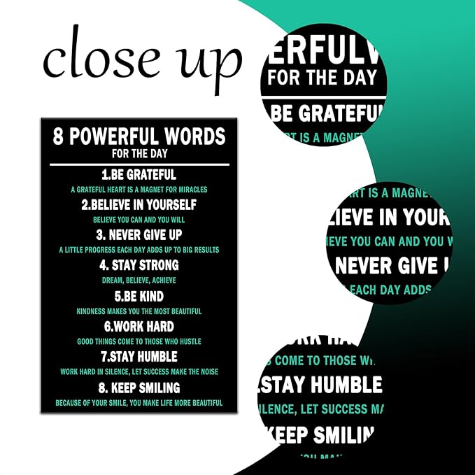 Motivational Wall Art 8 Powerful Words Entrepreneur Quotes Painting Inspirational Poster Print Positive Picture Artwork Wall Decor for Home Apartment Workplace Hallway Ready to Hang [12''Wx18''H]