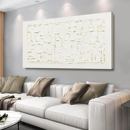 SOUGUAN Textured Wall Art Block Wall Painting Abstract Canvas Wall Pictures 24"x48" Art Posters for Office Artwork for Living Room