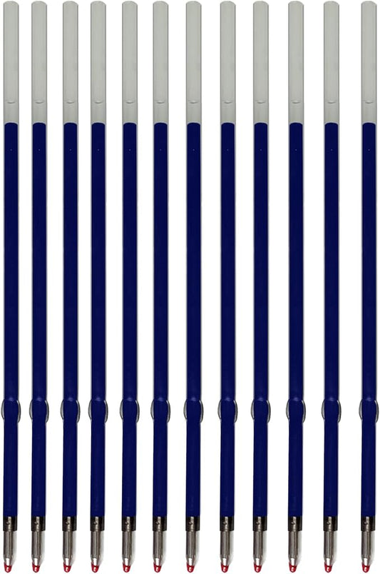 Pack of 12 Gel Blue Ink Refill for Retractable Pens, Medium Tip Point 0.7mm, Blue Ink, Fits Retractable Pen, Universal Size Refill, 115mm/11.5cm/4.5 inches (Blue,115mm)