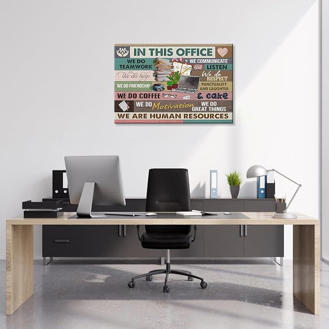 Inspirational Wall Art for Office In This Office We Are Human Resources Wall Art Office Wall Decor Modern Motivation Quotes Painting Prints Prints Artwork for Home Office Decor 16x12in Framed