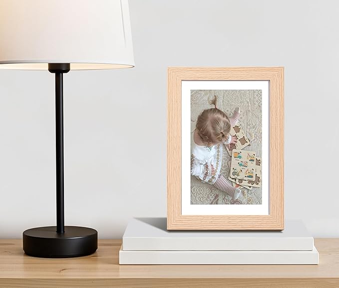 eletecpro 5x7 Picture Frames Set of 10, Picture Frames Collage Wall Decor Display 4x6 Photo With Mat or 5x7 without Mat, Home Decor Gallery Frame for Table Top or Wall Mounting, Natural