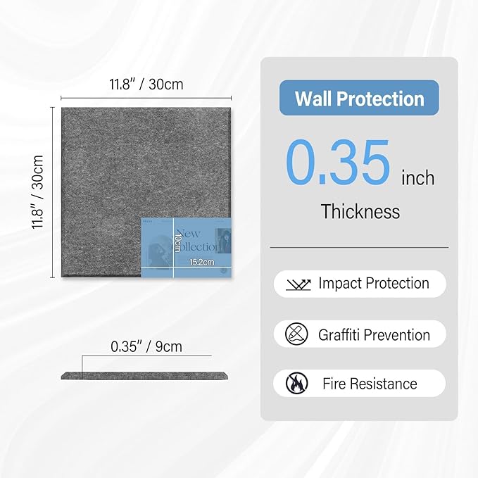 Large Cork Boards for Walls – 36" x 24" Self Adhesive Felt Wall Tiles, Ideal for Office Black Bulletin Board, Easy to Install Pin Board Photo Board
