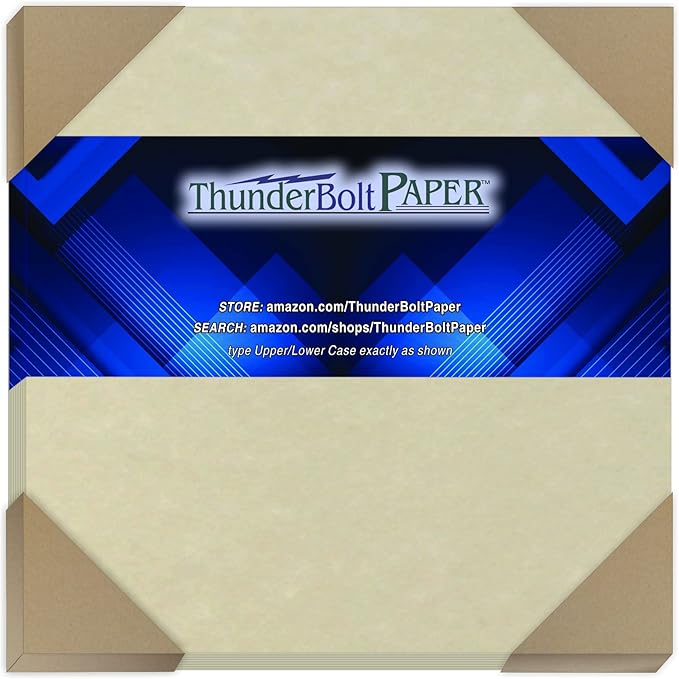 50 Natural Parchment 65lb Cover Paper Sheets 9" X 9" (9X9 Inches) Scrapbook Album Cover Square Size - Printable Old Parchment Semblance Through The Processing of The Pulp