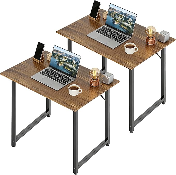 BestOffice Computer Desk,Home Office Desk, Modern Simple Style for Home Office Study Writing (Brown, 32 Inch,2 Pack)