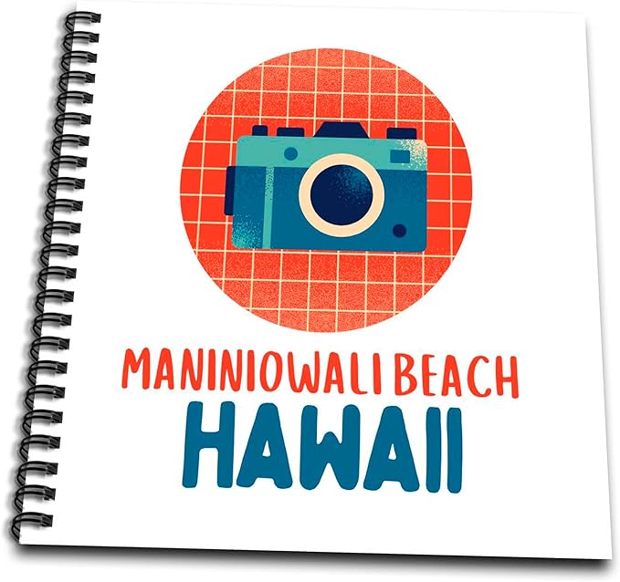 Drawing Book 8 x 8 inch - Maniniowali Beach Hawaii Travel Prints Remembrance Gift 3dRose - Rosette - Hawaii Beach