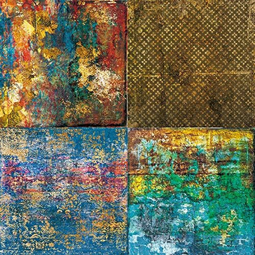 Scrapbook Paper Pad 6x6 Vintage Colored Designs, Single-Sided Decoupage Sheets, Colorful Cardstock for DIY Scrapbooking, Cardmaking, Junk Journal Craft Supplies - 24 Pcs