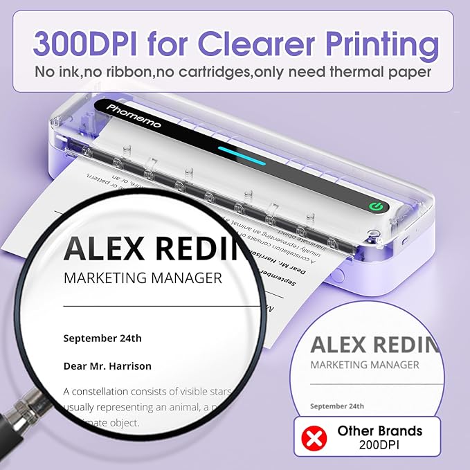 Phomemo Portable Thermal Printer, Bluetooth Portable Printers Wireless for Travel, M832 Inkless Mobile Printer for Phone Laptop, Support 8.5''x11''/A4/4.33''/3.15''/2.08'' Thermal Paper, with Case