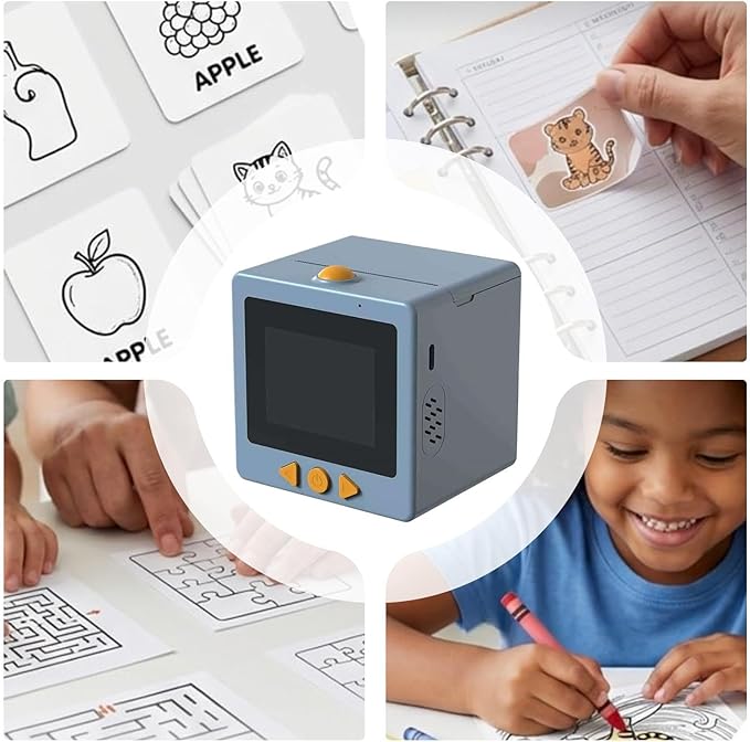 AI Voice Sticker Printer | Smart Mini Thermal Printer Box | AI Voice Control Label Sticker Maker Machine with Display | DIY Mini Photo Label Printers Smart Toy for Kids, Office & School
