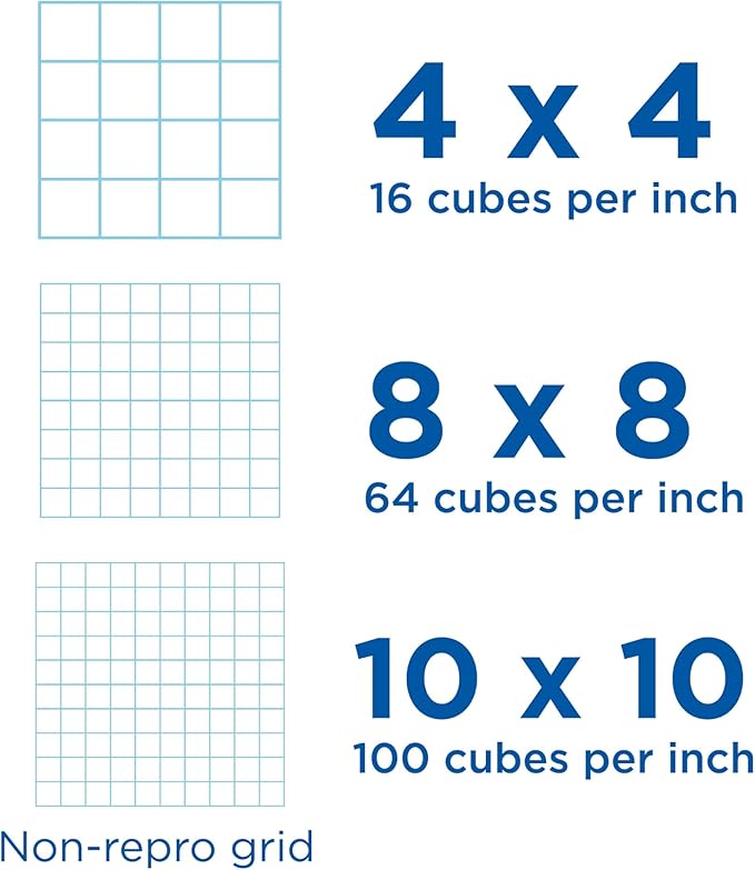 ALVIN Cross Section Graph Paper Pad 8.5" x 11" Model 1422-4 Acid-Free Use with Pencil or Ink Laser Copier and Inkjet Compatible 8" x 8" Grid - 50 Sheet Pad 8.5 x 11 Inch