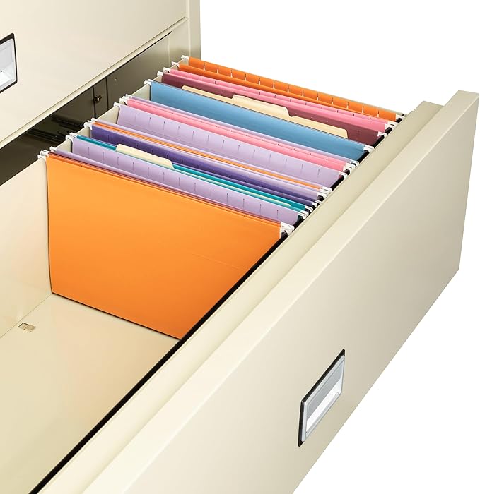 44 inch Wide 3-Drawer Lateral Fireproof File Cabinet – Legal and Letter Size Filing – Key Lock – Water Resistant – Fire Safe and Impact Rated – Putty Finish – Model LAT3W44P