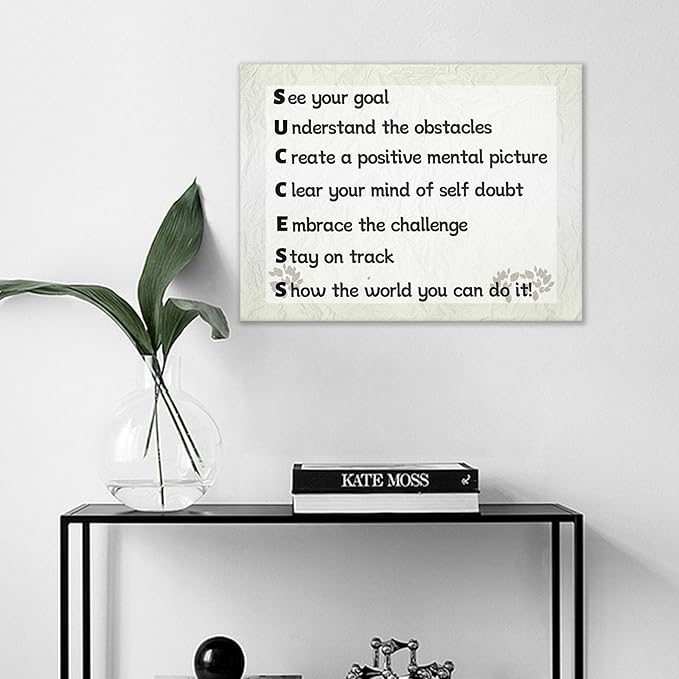 Motivational Wall Art Office Decor Inspirational Entrepreneur Quotes Picture Print on Canvas Poster Framed Wooden Painting Artwork for Modern Home Bedroom Workplace Ready to Hang [24''Hx18''W]