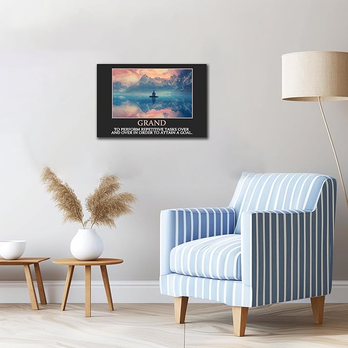 UZMKM - Office Wall Art, Motivational & Inspirational Quotes Canvas Wall Art for Home Office Wall Decor, Positive Quote Wall Decor, Company Words Poster Frame for Company Wall Decor 18x24 Inch