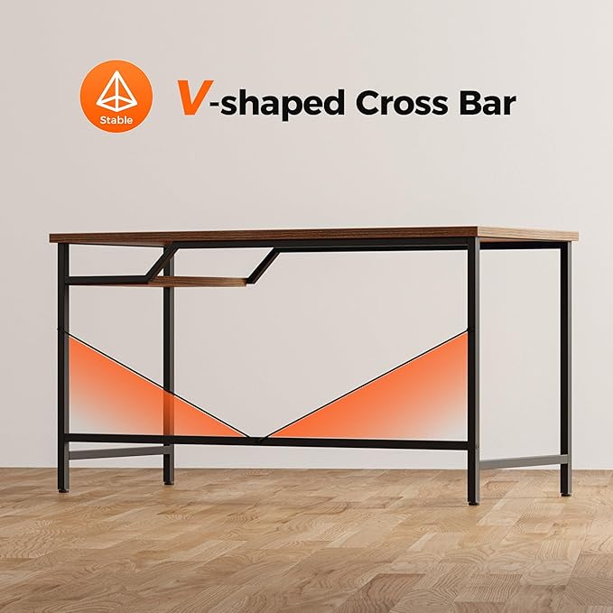 Mericonia 48 inch Computer Desk, Gaming Desk for Small Spaces, Modern Simple Style Table for Home Office, Study Student Writing Table