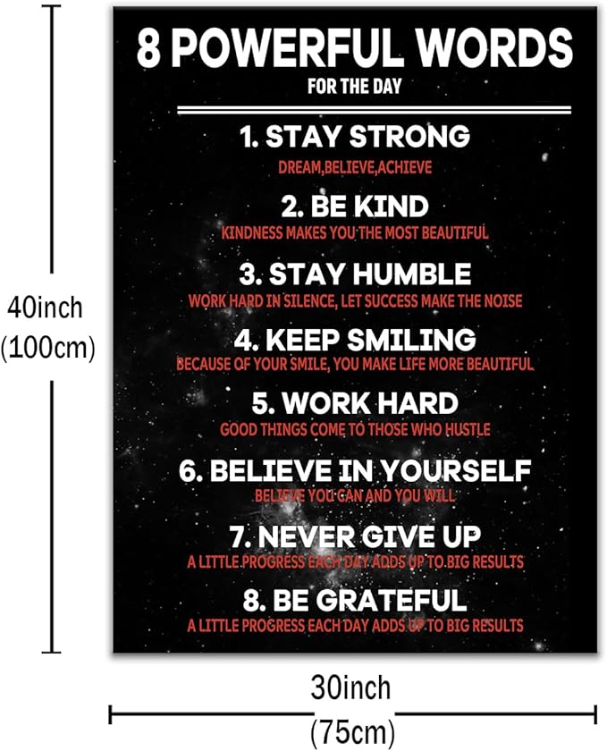 Inspirational Canvas Poster Print Wall Art Motivational Entrepreneur Quotes Positive Theme Picture Painting Wall Decor Artwork for Home Living Room Office Gym Stretched and Framed [30''Wx 40''H]