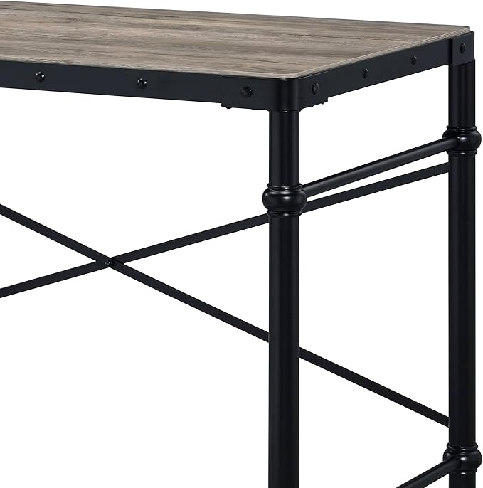 Oklarth Rustic Oak & Black Finish Writing Desk