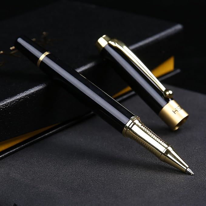 HSK Ballpoint Pens Luxury gift Pen Black Refill Line width 0.5mm,Best Ball Pen Gift Set for Men & Women Professional Executive,Office,Nice Pens Classy Gift Box (Black)