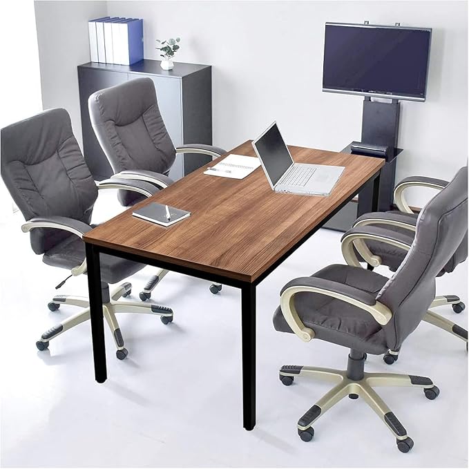 55 × 24 inches Desk, Sturdy Metal Frame Computer Desk, Spacious Office Desk & Writing Desk with Easy Assembly, Durable Workstation for Home Office