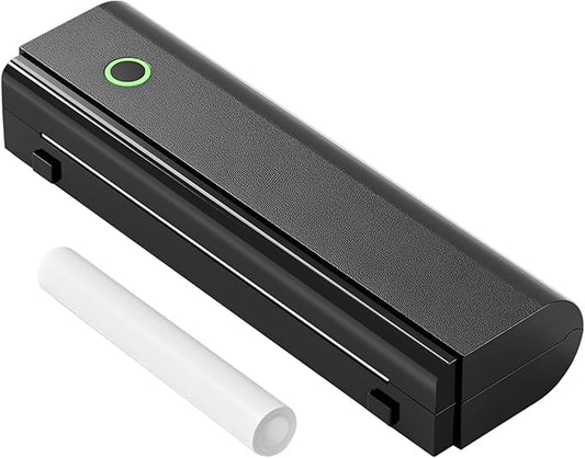 Portable Thermal Printer A4 Set, Wireless Inkless Printer with 10 Rolls Paper, USB & Wireless Connection for Phone, Office, Home, Black