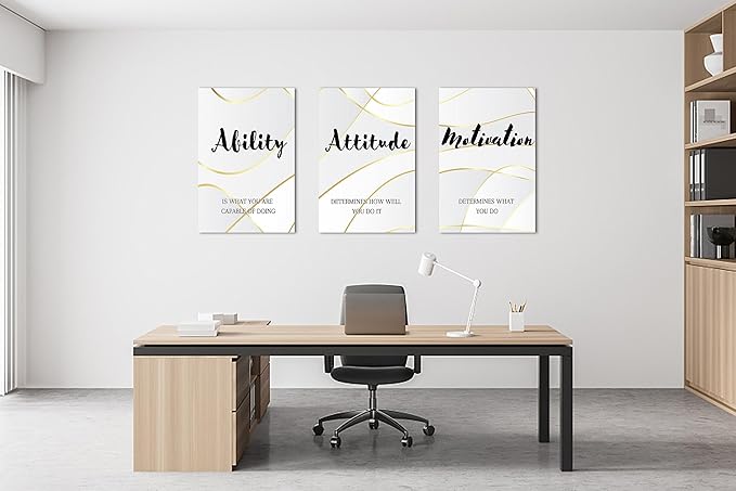 3 Piece Motivational Quotes Canvas Print Pictures Wall Decor, Framed Artwork Home Office Decor 20"x30" x 3 Pcs