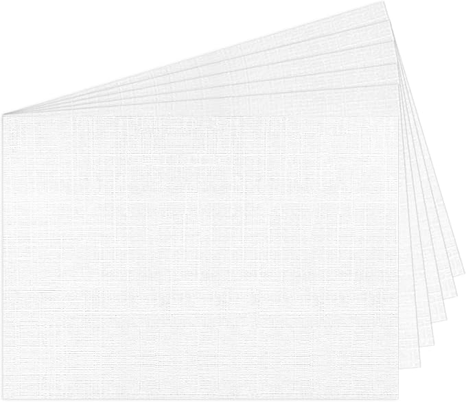 5x7 Linen Textured Cardstock White, Goefun 100lb Wedding Invitation Heavy Duty Card Stock, 100 Pack Printable Linen Paper for Inkjet Printer, Laser Printer, Invitations, Artworks, DIYs