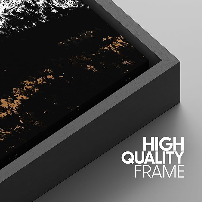 SIGNWIN 3 Piece Framed Canvas Wall Art Black and White Mountain Tops Photo Nature Wilderness Illustrations Abstract Traditional Home Artwork Decoration for Living Room,Bedroom - 24"x36"x3 Black