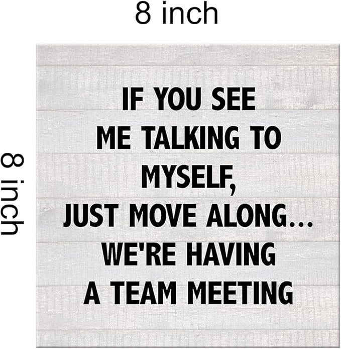 Country Humor Office Work Canvas Prints Wall Art Decor Desk Sign We’re Having a Team Meeting Sayings Poster Painting Framed Artwork 8 x 8 Inch Home Office Shelf Wall Decoration