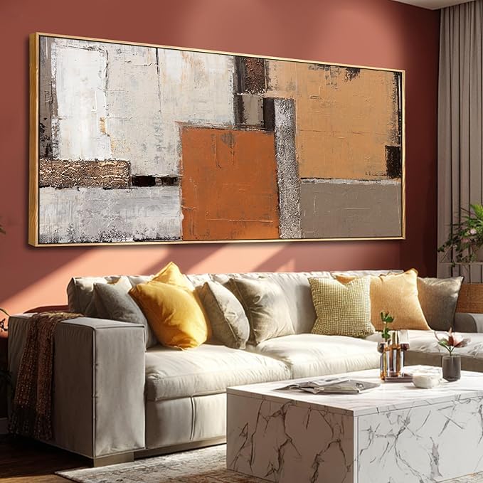 Artexist Modern Wood Wall Decor Geometric Wall Art Abstract Decorative Painting 32"x70" Large Pictures for Bedroom Decorations for Office