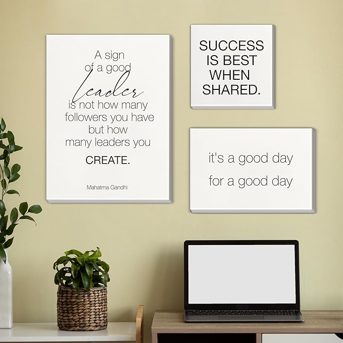 Teamwork Wall Art for Office Motivational Team Office Artwork for Wall Decor Inspirational Modern Posters Set of 6 Framed Leadership Canvas, Team Gifts