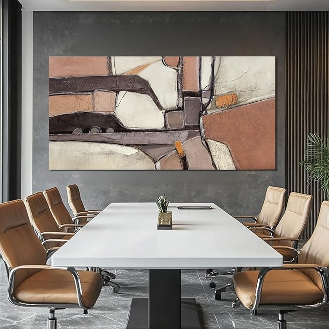 Large Wall Art Grey Canvas Art Wall Decor and Abstract Wall Art Framed for Living Room, Bedroom, and Office, 24" x 48"