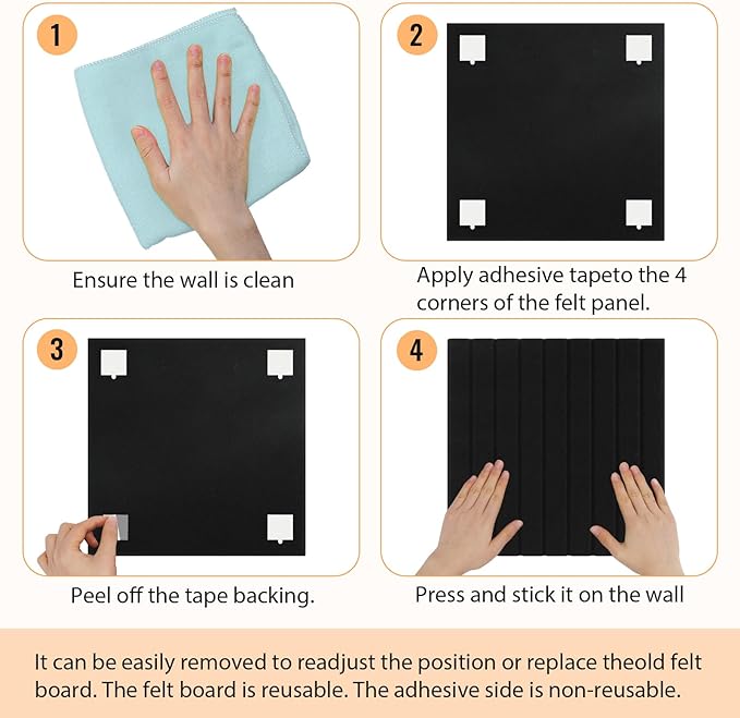 Smarpau Large Cork Board for Walls, 48"x36" Bulletin Board, 12 Pack Felt Wall Tiles with Pushpins Removable Security Stickers, Pin Board for Office Wall Organizer Protector -Dark Camel
