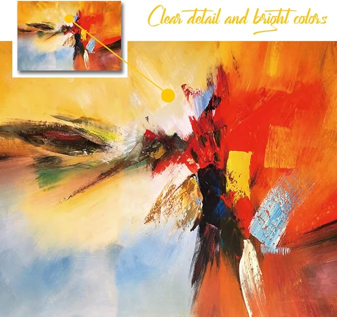 Yellow Decor Canvas Wall Art Abstract Art Paintings Red Warm Colors Graffiti on White Background Modern Artwork Decor for Living Room Bedroom Bathroom 36x24in
