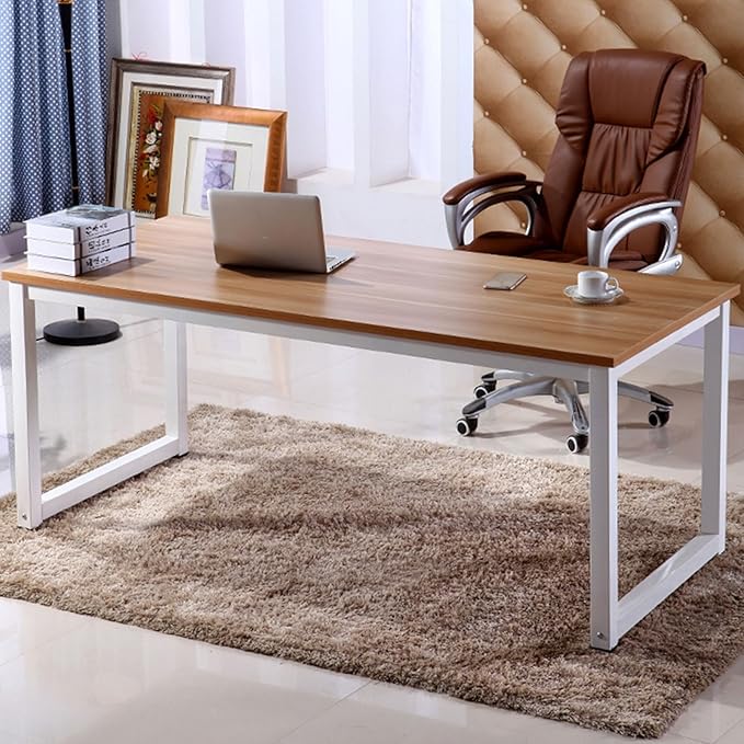 Modern Simple Computer Desk Gaming Writing Work from Home Study Desk Large Legroom,Sturdy Metal Frame,Home Office Desk for Bedroom,for Writing,Executive,Study,Work(D1,31.5"L x 19.7"W(80x50cm))