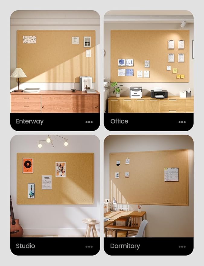 Fluxynara Large Bulletin Board, 70.8" x 47.2"Cork Board Alternative with 48 Safe Removable Adhesive Tabs, Foldable Felt Pin Board for Home Office, Classroom, Bedroom,Entryway for Walls— Mustard Yellow