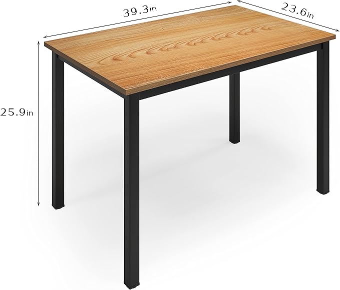 sogesfurniture 39.3 inches Sturdy Writing Desk for Small Spaces,Home Office Desk Computer Desk Gaming Desk Computer Table Sturdy Writing Workstation for Home Office, Teak+Black