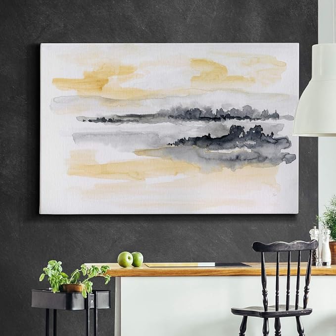 Landscape Wall Art Premium Gallery Wrapped Canvas Abstract Ocean Forest Modern Artwork Decoration for Living Room Kitchen Bathroom Office, Ready to Hang