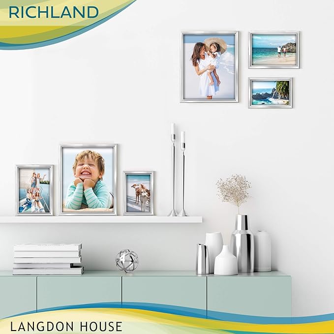 Langdon House 8x10 Silver Picture Frame - Distinguished Edging for Classic Style - Richland Collection