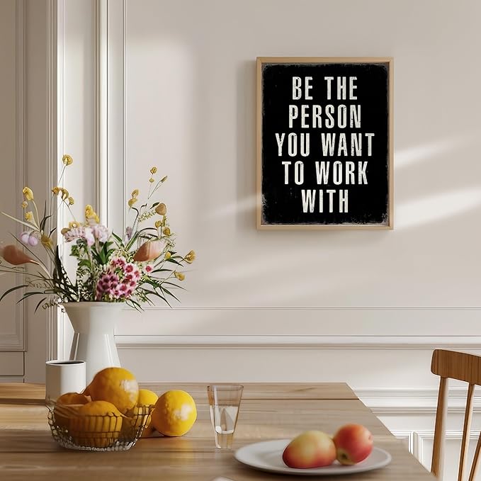 Inspirational Office Decor for Men Women - 11x14 Motivational Wall Art - Black Typography Quote Poster - Professional Success Mindset Wall Decor for Home Office Workspace - Positive Encouraging Gift