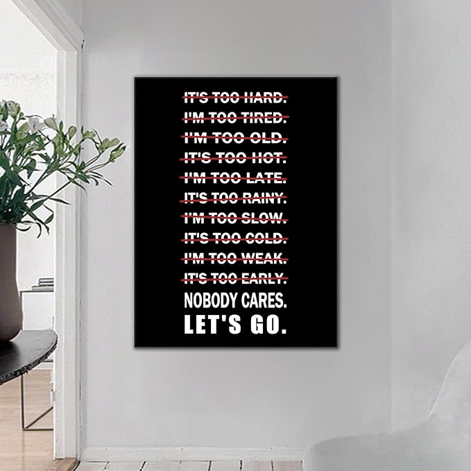 Success Quote Motivational Office Wall Art Let's Go Inspirational Poster Home Decor Picture Printed on Canvas Inspiring Painting for Modern Home Living Room School Stretched and Framed [30''W X 40''H]