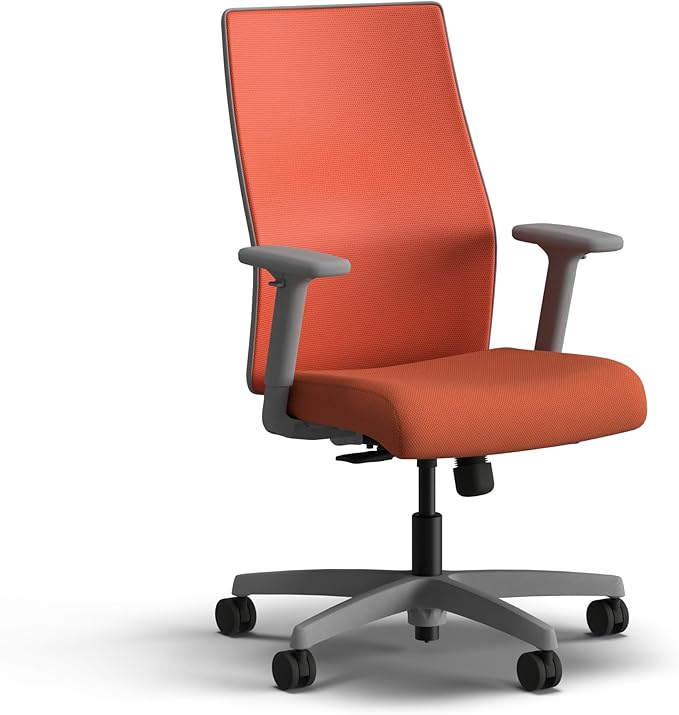 HON Ignition 2.0 Mid Back Task Chair, Spectrum Mesh, Standard Synchro-Tilt Control, Office Chair with Lumbar Support, Height and Width Adjustable Arms, Titanium Frame, Salamander