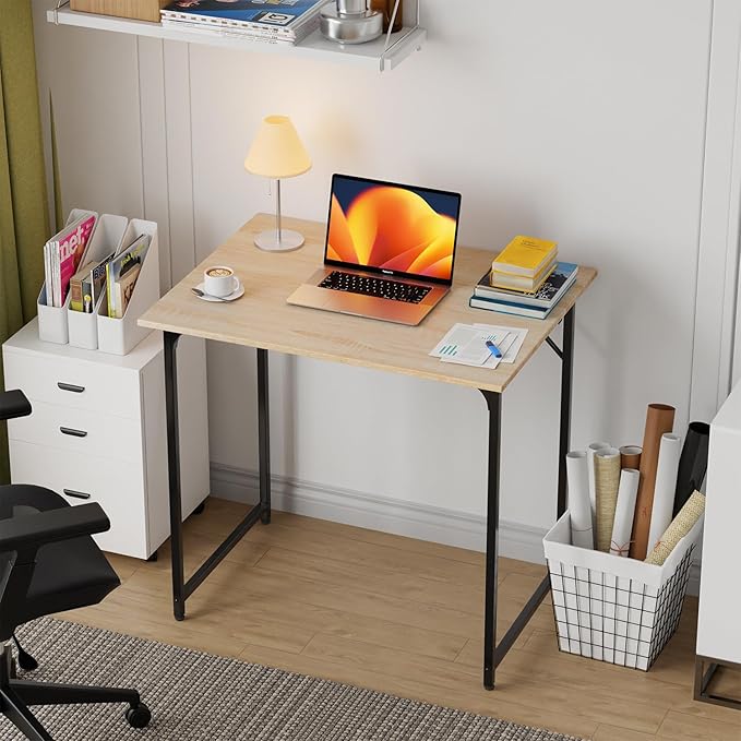 FDW 32 inches Office Small Computer Desk/Home Office Desk/Study Student Writing Desk/Modern Simple Style Desk,Nature
