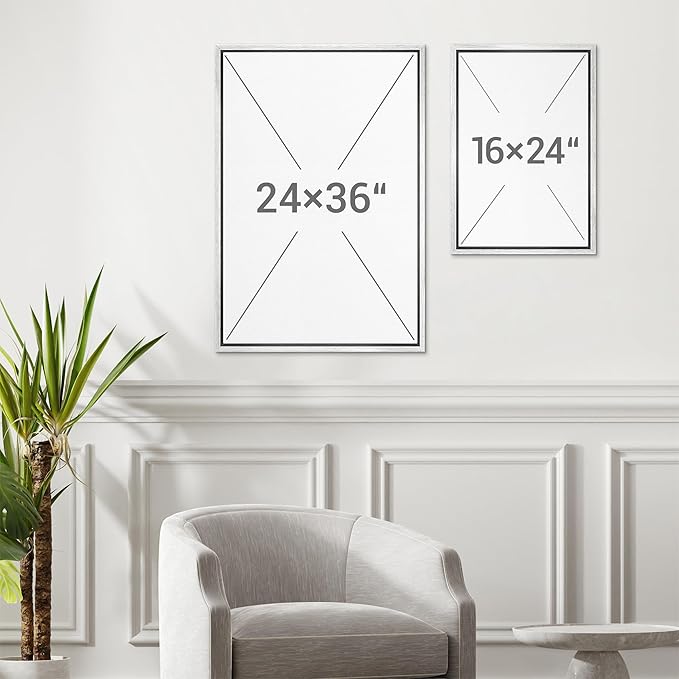 MUDECOR Framed Wall Art Print Set Soft Pastel Landscape Serene Waters and Reflections Illustrations Modern Art Boho Decorative Colorful Chic for Living Room, Bedroom, Office - 24"x36"x3 White