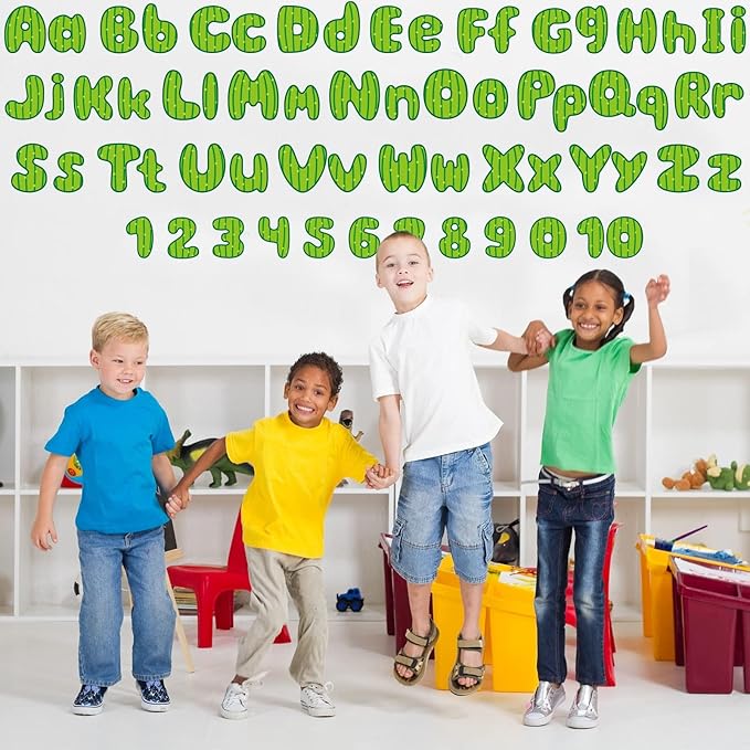 260 Pcs Bulletin Board Letters for Classroom 4” Letters Combo Pack Set Cactus Classroom Decorations Alphabet Numbers Symbols Letters for Bulletin Board Punch Out Ready Cutouts Card for Classroom Decor
