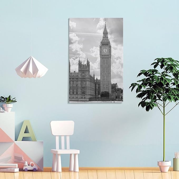 Room Decoration Poster Canvas Painting Architectural Art Office Home Wall Decoration Frame-style-1 12x18inch(30x45cm)
