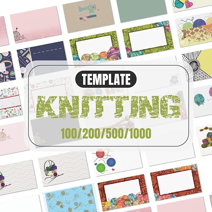 Business Cards Customize with Knitting Templates, Custom Business Cards Personalized with Your Logo, 3.5"X 2" 300gsm Matte Paper for Small Business